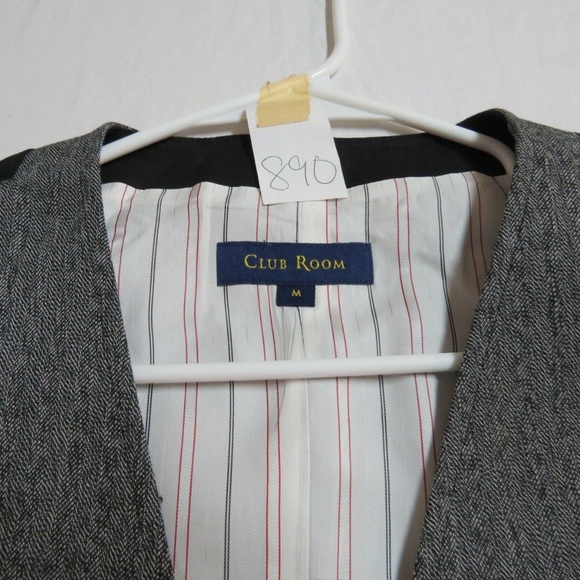 Sz M Gray Club Room Mens Polyester #890 Suit Vest - Picture 5 of 8